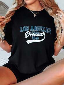 Playera Holgada para Mujer Los Angeles Dreamer 68%, Transpirable - Negro - Ver 7