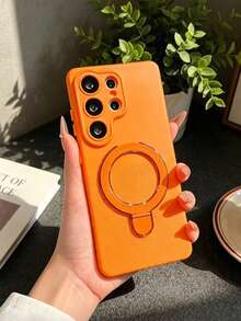 Ốp lưng điện thoại màu cam hoàng hôn mờ, có nam châm, giá đỡ, chống trượt, chống sốc cho iPhone 11-17 Pro Max & A14-A57 / S23-S26 - trái cam - Xem 8