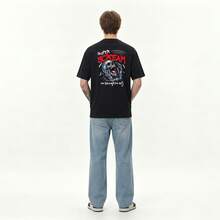 Boy Camiseta De Manga Corta De AlgodóN Puro Estilo Americano Con Estampado De Letras, Unisex, De Verano, Holgada Y VersáTil, De Manga Tres Cuartos. - Blanco - Ver 5