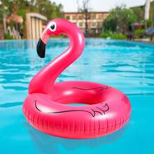 1 pieza Flotador inflable de flamenco para nadar, tubo flotante grueso para piscina/playa - Rosa - Ver 6