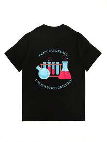 Camiseta de manga corta de gran tamaño para mujer - Estampado No reacciones en exceso, soy un solucionador de problemas, top holgado con cuello redondo, estilo casual, adecuada como regalo para el Día de la Madre, ropa de oficina y uso diario informal - Camiseta unisex de algodón holgada de manga corta y cuello redondo estilo vintage urbano. - Negro - Ver 2