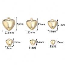 20pcs CCB Heart Pendant Heart-Shaped Plastic Beads DIY Necklace Bracelet Pendant Jewelry Accessories Exquisite Heart Simple Pendant - KC Gold - View 5
