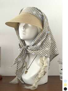 Retro Plaid Headscarf Hat, Paisley Pattern Contrast Color Fashionable Sun-Proof Bandana Cap, Cute Polka Dot Visor Hat, Versatile Adjustable Summer Breathable Snapback Cap, Unisex Lightweight Quick-Dry Outdoor Sports Baseball Cap - Multicolor - View 14