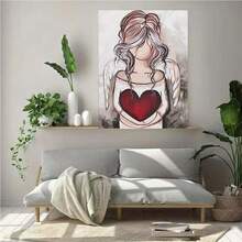 5D Diamond Painting Kit With Angel And Heart Pattern, Full Round Diamond Painting, Home Decor Handcraft Gift - View 10