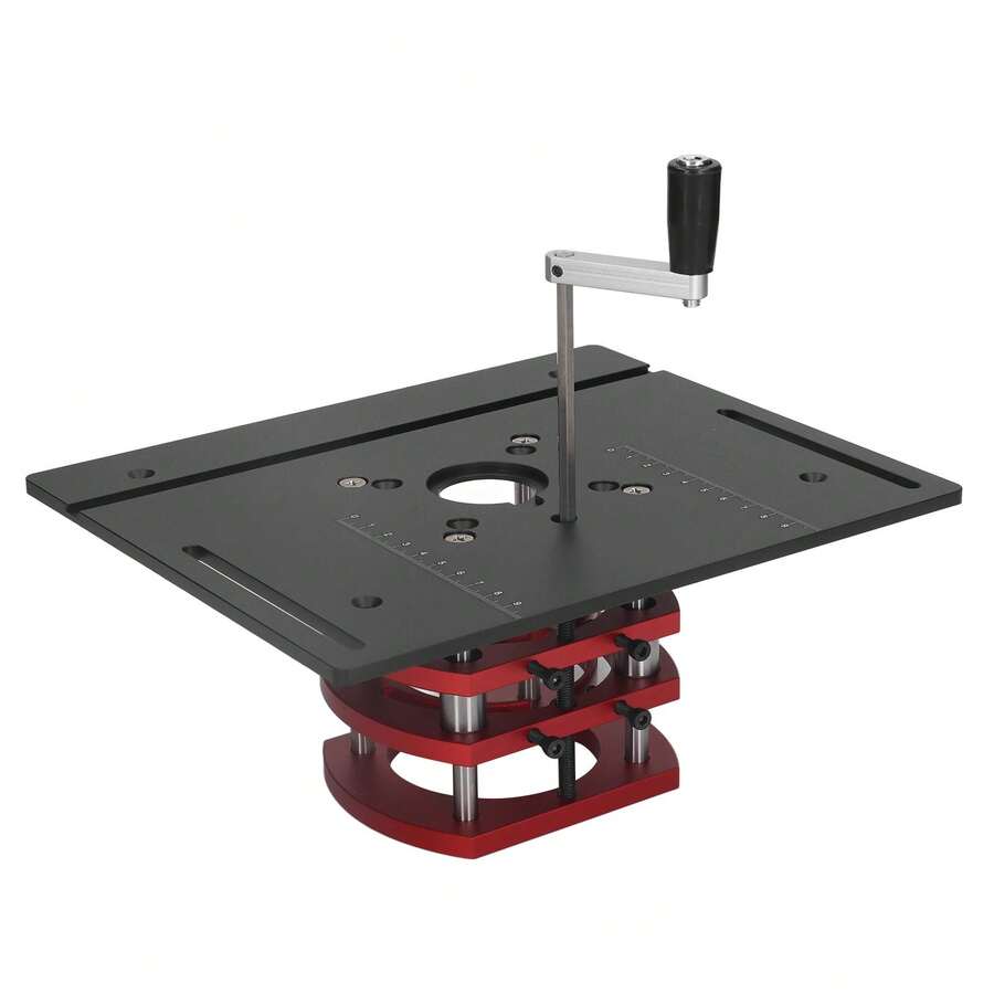 Router Riser With Top Plate, Router Lift Base, Woodworking Grooving, Trimming, Beveling, Router Table Base, Table Lift System - Black - View 1