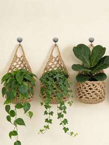 1/2/3 buah Pot Tanaman Gantung Dalam Ruangan, Cocok untuk Tanaman dengan Tinggi Hingga 4 Inci, Rak Tanaman Gantung Dinding Dalam Ruangan, Pot Bunga Gantung Dinding Dalam Ruangan, Tanaman Gantung - MultiWarna - View 4