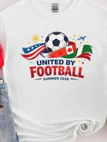 Camiseta Unida Por El Fútbol, Camiseta Mundial de Fútbol 2026, Camiseta de Fútbol para EE. UU., Canadá yéxico, Uniforme de Aficionado para Torneo de Verano, Torneo Mundial 2026, Camiseta Unisex - Negro - Ver 1
