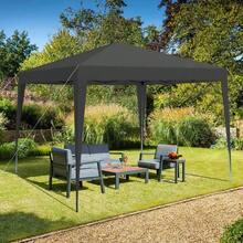 3 X 3 M Foldable Gazebo, Waterproof, Stable And Winter Resistant, With 4 Side Panels And 4 Sandbags, UV Protection 50+, Foldable, Ideal For Garden, Parties And Camping, Steel Frame (Black). - Black - View 6