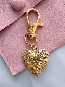 1pc Heart-Shaped Metal Keychain With Personalized Photo Pouch, Romantic Anniversary Gift, Pet Photo Keychain, Backpack Pendant/Decorative Hanger - Multicolor - View 5