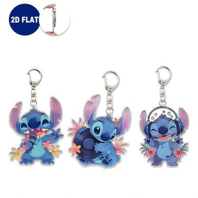 2D Flat Design Stitch Acrylic Keychain - Suitable For Decorating Bags And Car Keys, Ideal Gift For Valentine's Day, Birthday, Anniversary, Graduation, Thanksgiving, Halloween And Christmas