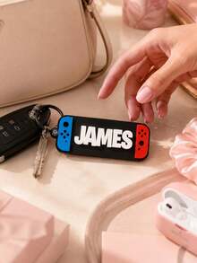Llavero personalizado con forma de mando de juego, llavero de mando de juego con nombre personalizable. Adecuado para decoración de bolsos, accesorio de llaves de coche, accesorio de llaves del hogar, llavero duradero, adecuado como llavero de moda para hombres. Regalo de llavero para hombres, regalo personalizado para el Día del Padre. - Multicolor - Ver 5