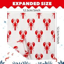 20/40 PCS Lobster Pattern Disposable Paper Napkins With Crab Design, Perfect For Summer Gatherings, Picnics, Barbecues, Weddings, Birthdays And Other Celebration Events. - View 5