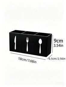 1 pieza Caja acrílica para cubiertos, Caja de almacenamiento transparente para cucharas y tenedores, Elegante soporte de cubiertos de 3 compartimentos, Estante para utensilios de plástico fácil de limpiar, Caja de almacenamiento de vajilla de gran capacidad para el hogar - Multicolor - Ver 11