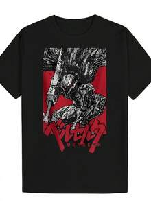 Camiseta Gráfica para Hombre - Rojo Vibrante y Estampado, Tejido Ligero y Transpirable para Gimnasio, Running, Pesca y Uso Casual Diario - Cuello Redondo y Manga Corta para Atuendos Deportivos y Casuales - Ideal para Fans de , Camisetas de Gimnasio y Actividades al Aire Libre - Negro - Ver 6