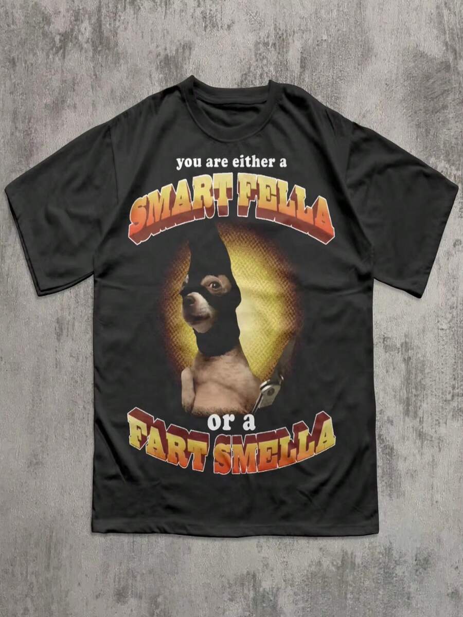 Eres una persona inteligente o un mocoso engreído? Camisetas divertidas con emojis, perro con cuchillo, camisetas originales, ropa, camisetas con acertijos, regalos. - Negro - Ver 1