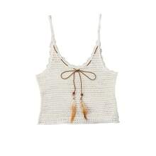 Traje de baño de dos piezas de punto para mujer con pareo, color sólido de alta gama, con lazo, estilo puro y sensual, top ajustado para mujer. - Blanco clásico - Ver 6