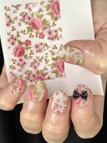 RitaNailDECO 10 捲組花卉美甲轉印紙 美甲沙龍 DIY 自用美甲組合轉印紙 度假美甲 春夏新款 熱帶花園植物 雛菊 野花 花卉 極簡風 夏威夷海灘美甲 - 彩色 - 查看 4