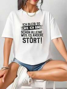 1 camiseta divertida para mujer con cita alemana - ¡Soy quien soy! Si no le gusta eso, ¡que se jodiera! Camiseta Bold Statement - Prenda Ligera para Uso Diario y Fiestas - Negra con Texto Blanco - Top Casual de Primavera Verano 180g Algodón 100% - Blanco 3 - Ver 3