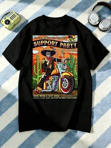 Camiseta unisex, negraUnisexoCamisetaHechodePuro,Con características destacadasaVibrante"ElCaminodelDiabloSoporteFiestaDiseño,PerfectoparaInformalRopaconJeans,ExhibiciónPersonalidad,yIdealcomoaRegaloparaParejas,NavidadyDía de San ValentínDía.,ropademujerblusasparadamacasualescamisasdemujerblusablusasparamujercamisas, GráficasimpresoAmigable con la piel, estilo de los 90Retro, Ropa Urbana, A la Modacasualcamisetas - Negro - Ver 1