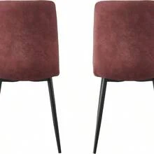 Mcc Direct Set Of 4 Faux Matte Suede Leather Dining Chairs With Metal Legs Home& Restaurants Henri - Pink - View 4
