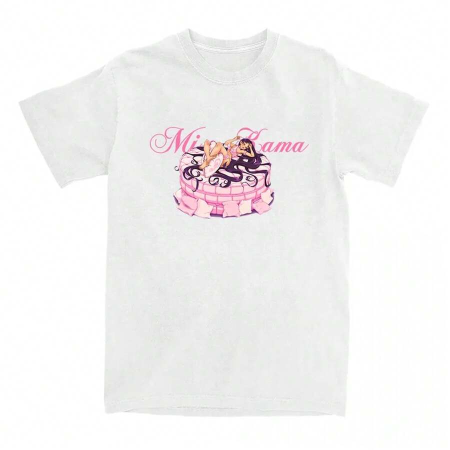 Camiseta Paloma Mami de manga corta, de algodón, para verano, con estampado gráfico de cantante, estilo casual y holgado, para hombre y mujer. - Blanco - Ver 1