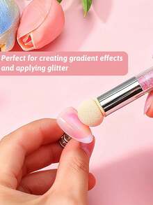 1 cọ chấm móng tay hai đầu tạo hiệu ứng chuyển màu, đầu cọ thay thế cho sơn gel tạo hiệu ứng chuyển màu, dụng cụ chấm móng tay lấp lấp lánh, đồ dùng làm móng, dụng cụ làm móng, dụng cụ làm móng nghệ thuật, đồ dùng học tập, nghệ thuật làm móng, dụng cụ làm móng (thích hợp cho móng giả), dụng cụ làm móng - Nhiều màu - Xem 3