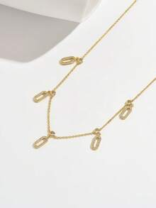 18K Gold Plated Necklace, Versatile Texture, Suitable For Dates, Gatherings, Gifts, And Daily Wear - Gold - View 4