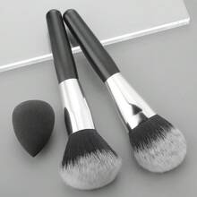 ronshadow Bộ 2 cọ tán phấn tròn mềm mại + bông trang điểm, lông mềm mại chuyển màu giúp lấy phấn đều, tạo lớp nền lì mịn, dụng cụ trang điểm dễ sử dụng cho người mới bắt đầu. - Nhiều màu - Xem 13