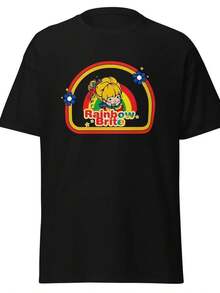 Camiseta unisex, BriteArcoírisChica-UnisexoCamiseta, ropademujerblusasparadamacasualescamisasdemujerblusablusasparamujercamisas, GráficasimpresoAmigable con la piel, estilo de los 90Retro, Ropa Urbana, De ModacasualCamisetas, GráficasimpresoAmigable con la piel, estilo de los 90Retro, Ropa Urbana, De Modacasualcamisetas - Negro - Ver 5