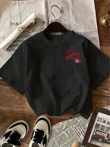 Women's T-Shirt For Spring And Summer - 黑色 - 查看 2