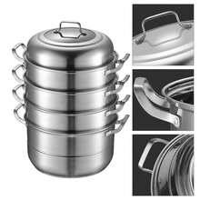 ZHFEISY 5 Tier Multi Tier Layer Stainless Steel Steamer Pot For Cooking With Stackable Pan Insert/Lid, Diameter 32cm Food Steamers, Vegetable Steamer Cookware Pot - View 10