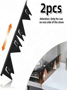 2/4pcs Stainless Steel Stove Gap Covers (13.8-69.85cm Adjustable Length, 2.01cm Width), Kitchen Counter Gap Fillers With Fine-Tuning Kit, Heat-Resistant Decorative Guards For Cooktop And Countertop, Autumn Home Decor & House Accessories - View 16