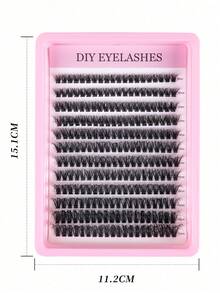 280pcs/14rows 5D Fluffy DIY False Eyelashes, 30D/40D/50D Natural Thick Eyelash Clusters, D/DD/CC Curl 8-16mm Mixed Eyelash Set, Home Eyelash Extension, Mother's Day Gift - D - View 8
