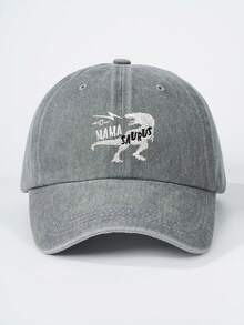 1pc Unisex Kids Distressed Washed Children's Baseball Cap, Embroidered Dinosaur Design Bone Baseball Cap, Suitable For All Seasons - Baseball Cap - View 12
