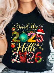 Camiseta de manga corta con estampado de bruja con sombrero de mago de Oz, de moda casual, adecuada para primavera y verano, talla grande para mujer, cuello redondo-Vintage Street Style Unisexoose Cotton Short Sleeve Crew Neck T-Shirt - Negro 2 - Ver 1