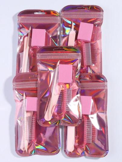 Manicure Tool Kit - Includes Nail Buffer Block, Nail File, Wooden Stick, Nail Stickers, Nail Blocks And Ox Horn Brush - Sponge Tools For Salon And Home Nail Care Services - Individually Packaged, Professional Grade, Durable Nail Care Tools.