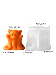 1件萬聖節幽靈南瓜貓狗矽膠蠟燭模具，可愛3D動物造型，易脫模，可重複使用，適用於香氛蠟燭、石膏、樹脂、手工皂，居家桌面浴室裝飾，萬聖節節日禮物 - A - 查看 10