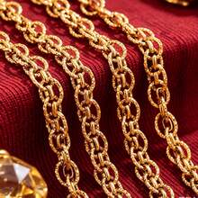 1m 304 Stainless Steel 18K Gold Plated Rough Twisted Chain, DIY Bracelet Necklace Jewelry Accessory - Chain - View 1