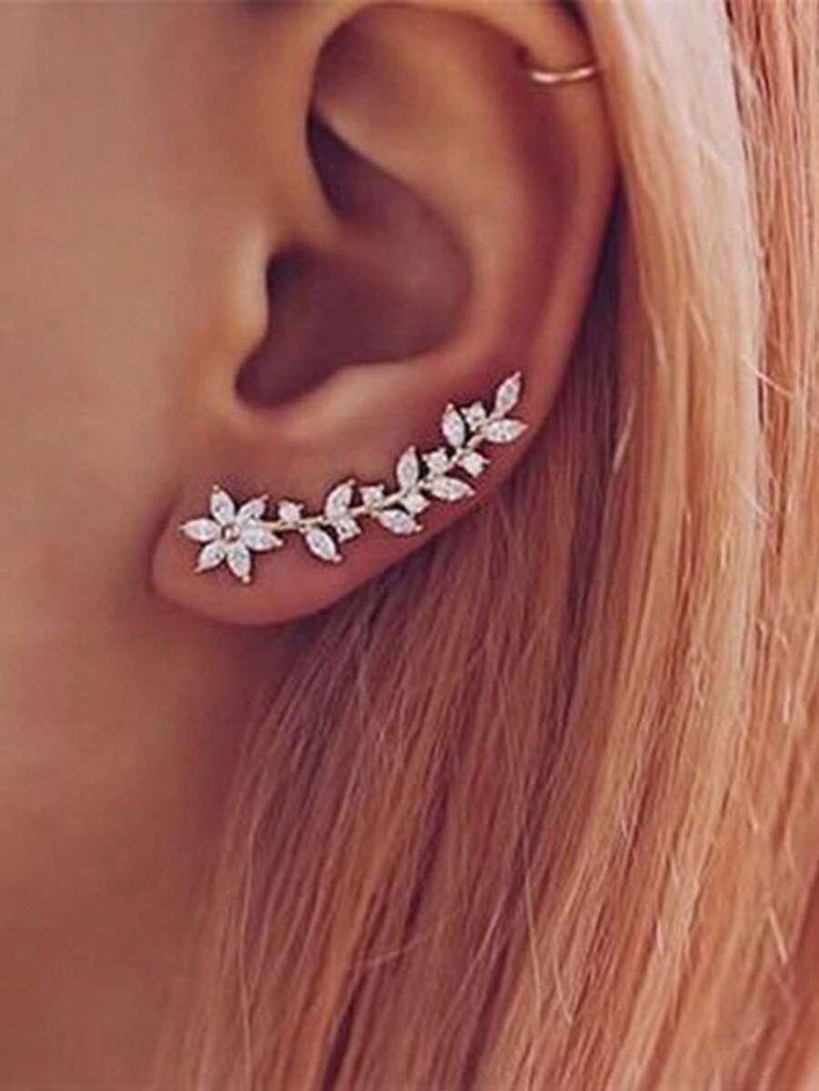 1對奢華長流蘇耳環，精緻時尚麥穗設計耳環，女款珠寶 - 金色 - 查看 1