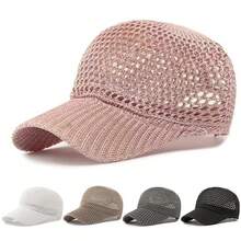 1pc Women's Mesh Knit Baseball Cap, Adjustable Outdoor Sports Hat, Sun Protection Casual Hat Suitable For Spring/Autumn Travel, Beach, Party - Multicolor - View 11