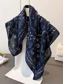 1pc Bandana With Printed Cashew Pattern, Colorblock, Versatile Daily Wear Headscarf/Neckerchief - Multicolor - View 6