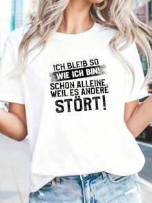 1 camiseta divertida para mujer con cita alemana - ¡Soy quien soy! Si no le gusta eso, ¡que se jodiera! Camiseta Bold Statement - Prenda Ligera para Uso Diario y Fiestas - Negra con Texto Blanco - Top Casual de Primavera Verano 180g Algodón 100% - Blanco 3 - Ver 12