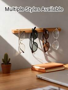 Wooden Decorative Glasses Holder, Suitable For Entryway, Wooden Glasses And Keys Storage Rack, Modern Minimalist Wall-Mounted Storage Rack, 2 Styles Multifunctional Storage Box, Suitable For Hallway And Entryway - Multicolor - View 5