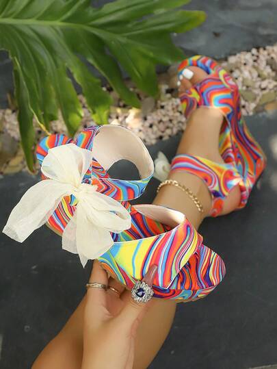 Women's Platform Wedge Sandals, European And American Cross-Border Plus Size Wedge Sandals, Rope Platform Fashion High Heel Sandals, Lace One-Piece Commuting High Heel Sandals