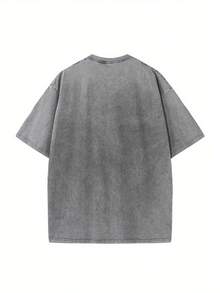 Vintage Washed Cotton T-Shirt For Men And Women - "No Crying In Baseball" Design, Casual Summer T-Shirt, Crew Neck, Short Sleeve, Blue Denim Fabric, Baseball T-Shirt - 灰色 - 查看 2