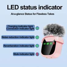 Professional Wireless Lavalier Microphone, Wireless Lavalier Mic Compatible With Iphone & Type-C Phones, Perfect For Video Recording, Teaching, Interviews, Vlogging, Live Streaming, Receiver:300mAh, Microphone:60mAh 3.7V Rechargeable Lithium Battery - View 8