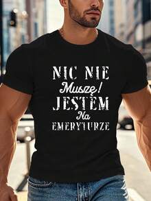 Camiseta Divertida de Jubilación Polaca para Hombres Talla Grande, TALLA PLUS - Negro - Ver 1
