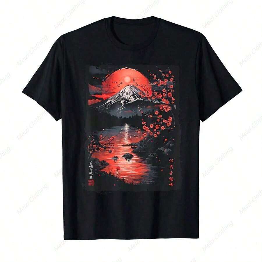 Camiseta con la Bandera Japonesa, Camiseta Estampada con la Bandera Japonesa, Orgullo Nacional, Algodón, Regalo de Viaje y Ocio, playeras de mujer - Negro 6 - Ver 1