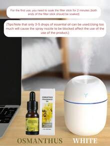 白色便攜式Y型香氛擴香機 + 10ml精油，220ml USB加濕霧化噴霧器，適用於室內、居家、飯店、浴室除臭，持久留香空氣清新劑，情人節禮物，聖誕禮物 - 彩色 - 查看 28