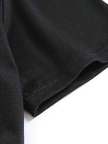 Camiseta Casual de Talla Grande para Mujer con Estampado Gráfico, Ropa Versátil para Primavera, Verano y Otoño - Negro - Ver 9
